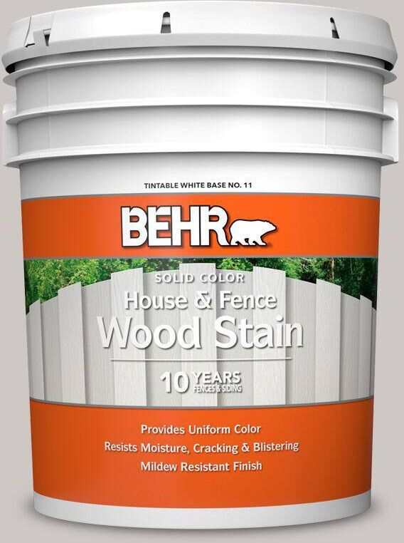 BEHR 5 gal. #HDC-WR14-02 Winter Haze Solid Color House and Fence Exterior Wood Stain