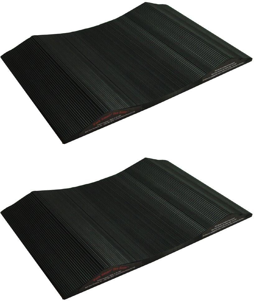 Park Smart Solid PVC 10 in. Wide Small Vehicle Tire Saver Ramps (Set of 2)