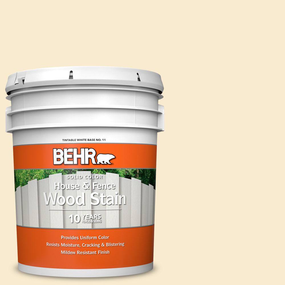 BEHR 5 gal. #320E-1 Popcorn Ball Solid Color House and Fence Exterior Wood Stain