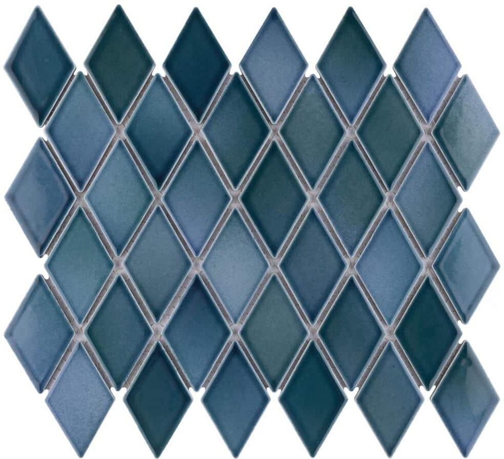 Merola Tile Hudson Kite Aquamarine 10-1/4 in. x 11-3/4 in. Porcelain Mosaic Tile (8.6 sq. ft./Case)