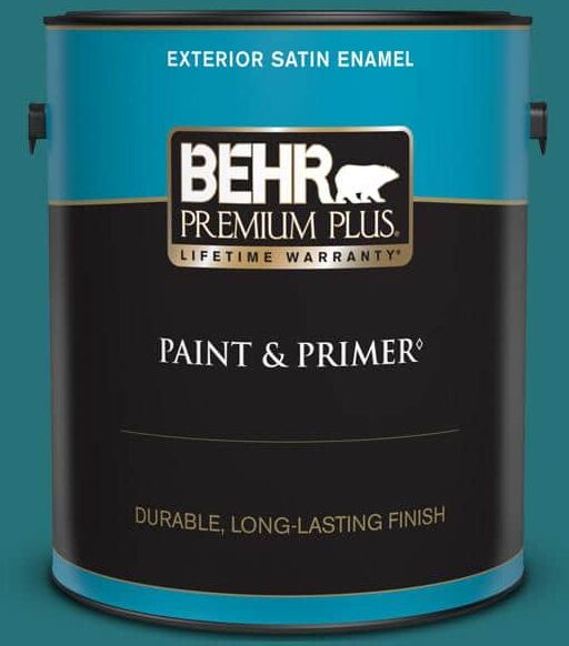 BEHR PREMIUM PLUS 1 gal. #520D-7 Mosaic Tile Satin Enamel Exterior Paint & Primer