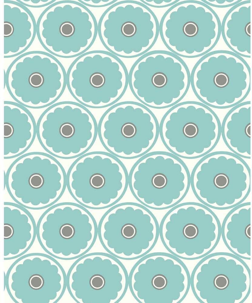 A-Street Prints Buttercup Turquoise Flower Paper Strippable Roll (Covers 56.4 sq. ft.)