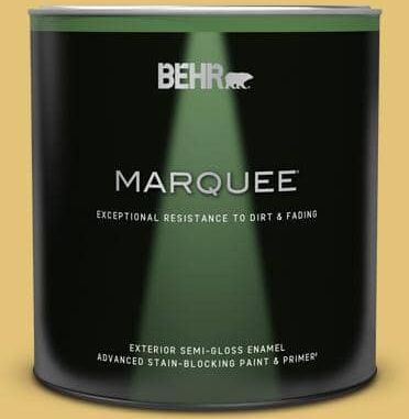 BEHR MARQUEE 1 qt. #370D-5 Summer Field Semi-Gloss Enamel Exterior Paint & Primer