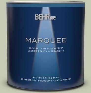 BEHR MARQUEE 1 qt. #420E-3 Spring Hill Satin Enamel Interior Paint & Primer