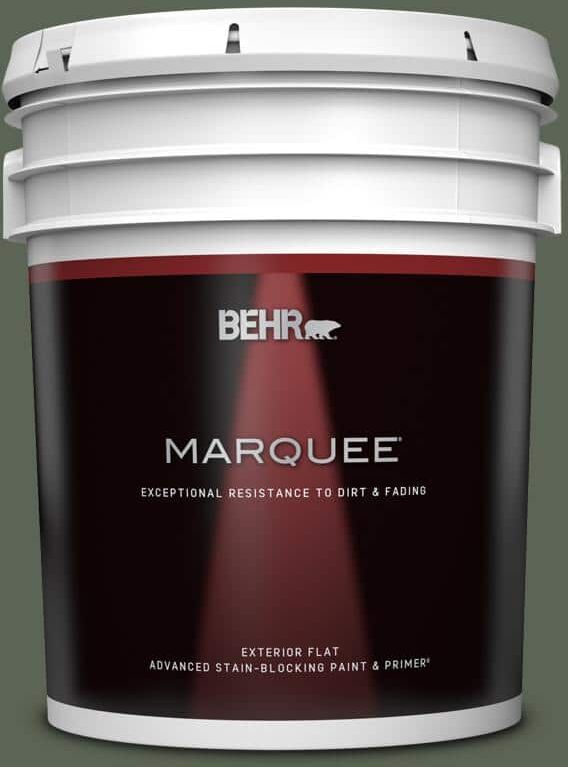 BEHR MARQUEE 5 gal. #T13-16 Pine Cone Pass Flat Exterior Paint & Primer