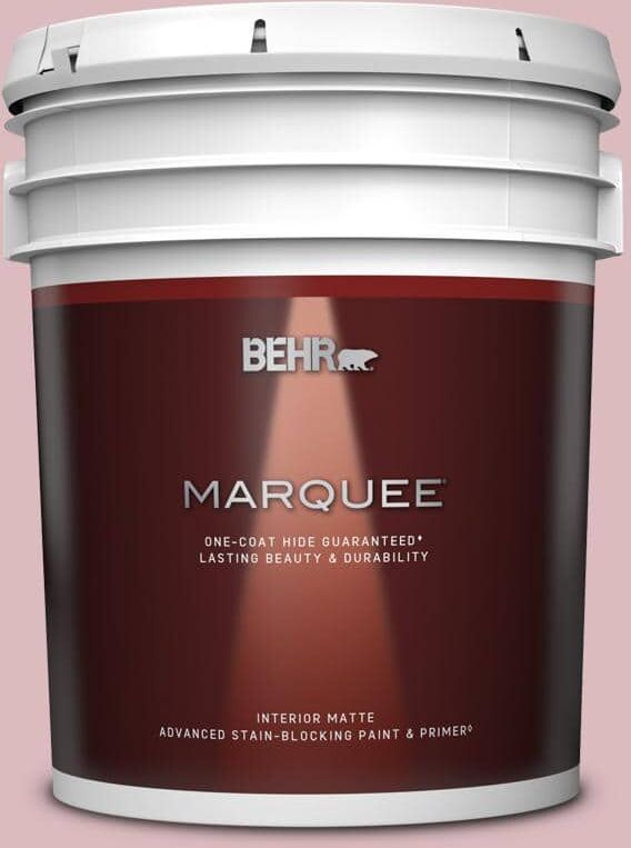 BEHR MARQUEE 5 gal. #S130-2 Shy Smile Matte Interior Paint & Primer