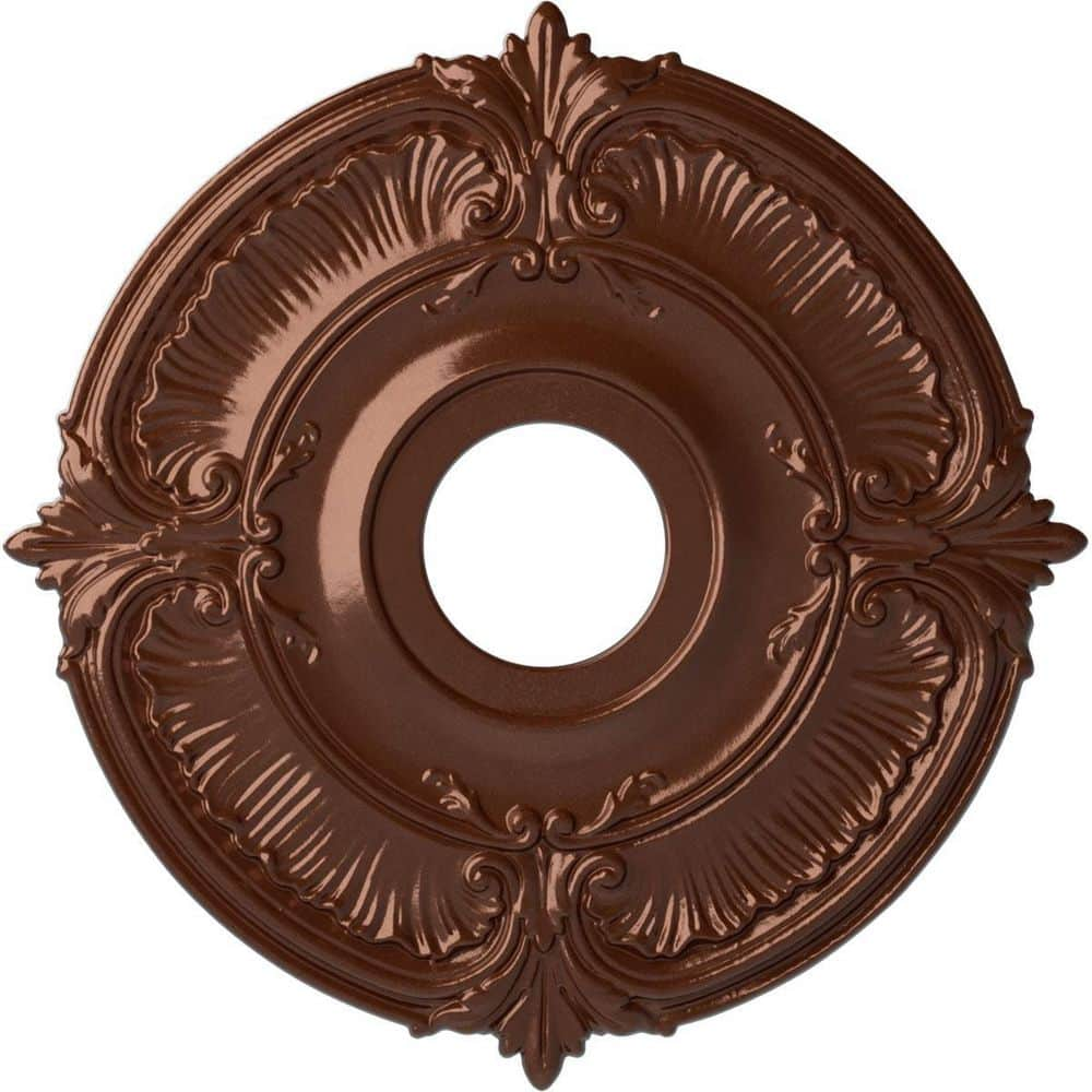 Ekena Millwork 18 in. x 4 in. I.D. x 5/8 in. Attica Urethane Ceiling Medallion (Fits Canopies upto 5 in.), Hand-Painted Copper Penny