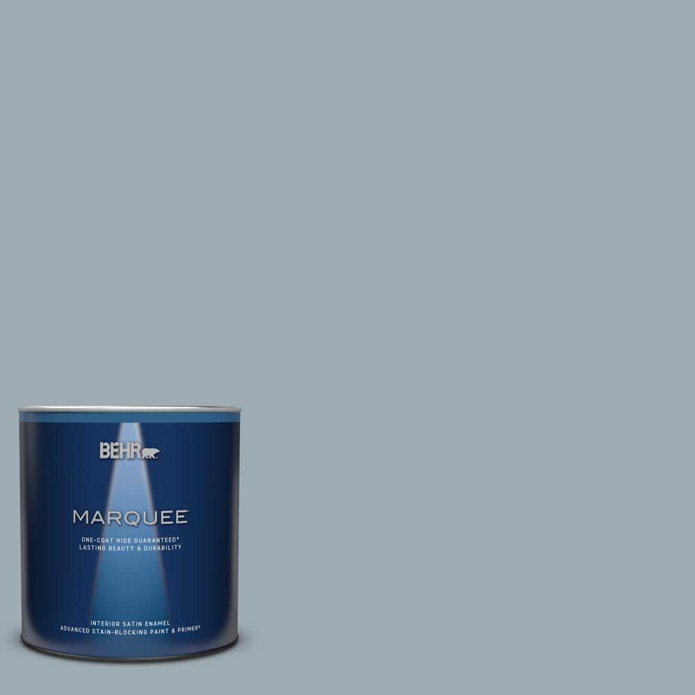 BEHR MARQUEE 1 qt. #ECC-30-1 Pelican Bay Satin Enamel Interior Paint & Primer