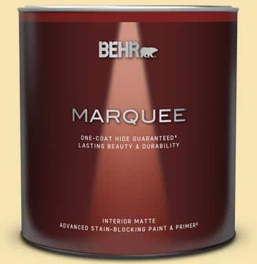 BEHR MARQUEE 1 qt. #370C-3 Sweet Corn Matte Interior Paint & Primer