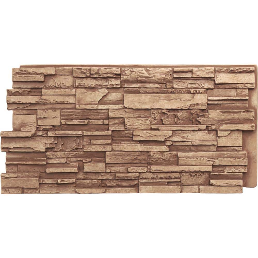 Ekena Millwork Cascade 48 5/8 in. x 1 1/4 in. Wheat Field Stacked Stone, StoneWall Faux Stone Siding Panel