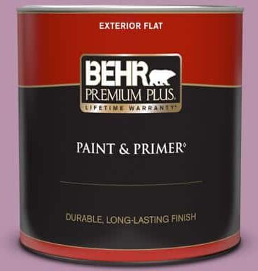 BEHR PREMIUM PLUS 1 qt. #680D-5 Bed of Roses Flat Exterior Paint & Primer