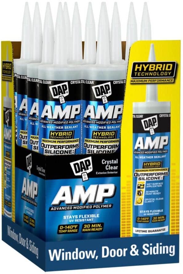 DAP AMP Advanced Modified 9 oz. Crystal Clear Polymer All Weather Window, Door and Siding Sealant (12-Pack)