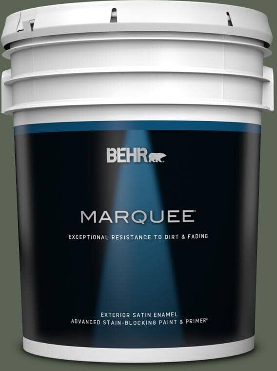 BEHR MARQUEE 5 gal. #T13-16 Pine Cone Pass Satin Enamel Exterior Paint & Primer