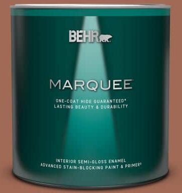 BEHR MARQUEE 1 qt. #S180-6 Perfect Penny One-Coat Hide Semi-Gloss Enamel Interior Paint & Primer