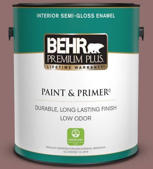 BEHR PREMIUM PLUS 1 gal. #MQ1-47 Touch of Class Semi-Gloss Enamel Low Odor Interior Paint & Primer