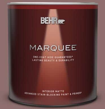 BEHR MARQUEE 1 Qt. #MQ1-47 Touch of Class One-Coat Hide Matte Interior Paint & Primer