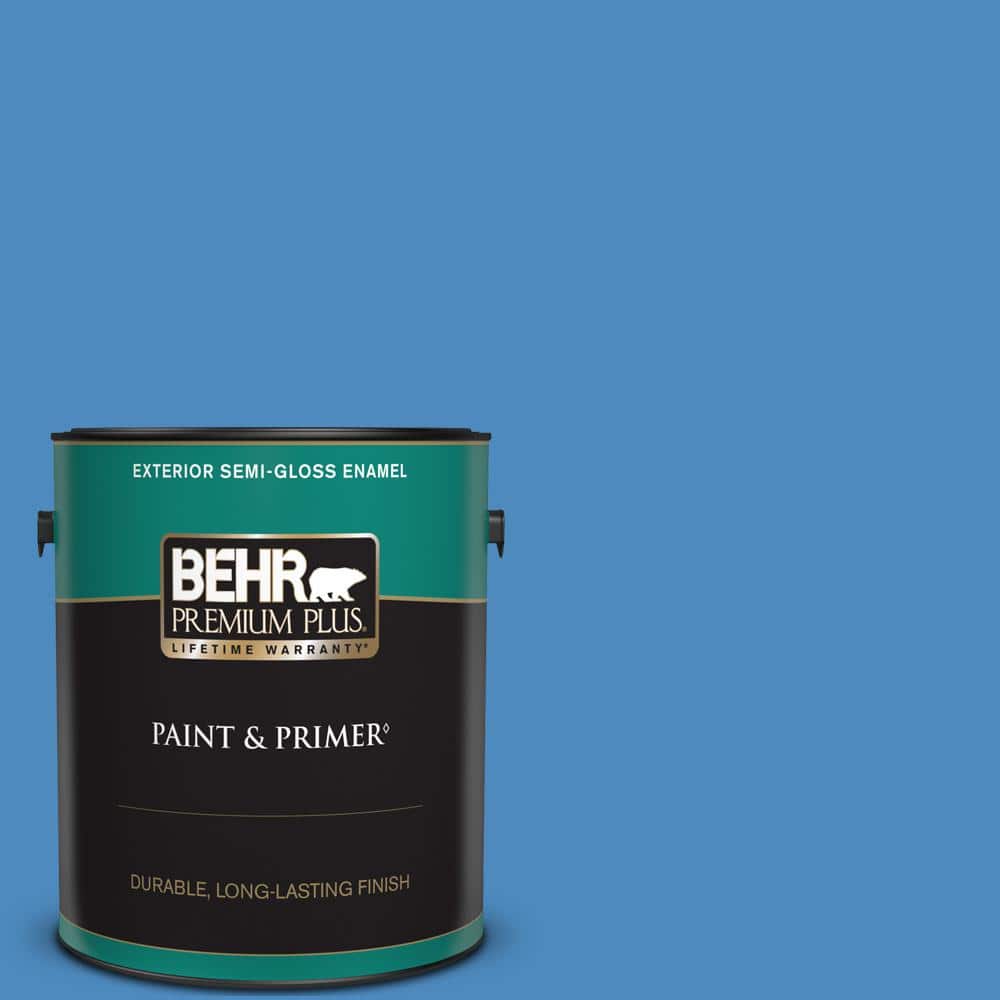 BEHR PREMIUM PLUS 1 gal. #P520-5 Boat House Semi-Gloss Enamel Exterior Paint & Primer
