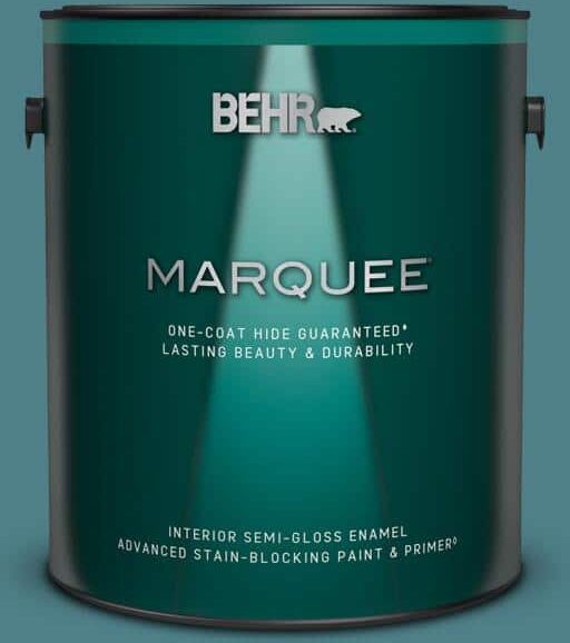 BEHR MARQUEE 1 gal. #ICC-75 Tapestry Teal Semi-Gloss Enamel Interior Paint & Primer