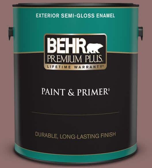 BEHR PREMIUM PLUS 1 gal. #MQ1-47 Touch of Class Semi-Gloss Enamel Exterior Paint & Primer