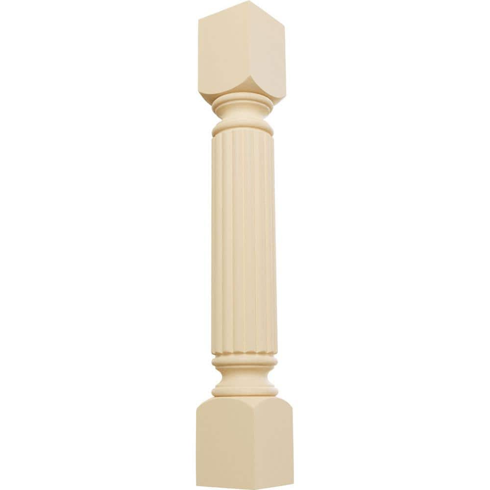 Ekena Millwork 5 in. x 5 in. x 35-1/2 in. Unfinished Maple Raymond Reeded Cabinet Column
