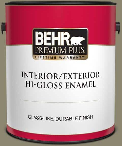 BEHR PREMIUM PLUS 1 gal. #PPU8-21 Mossy Bank Hi-Gloss Enamel Interior/Exterior Paint