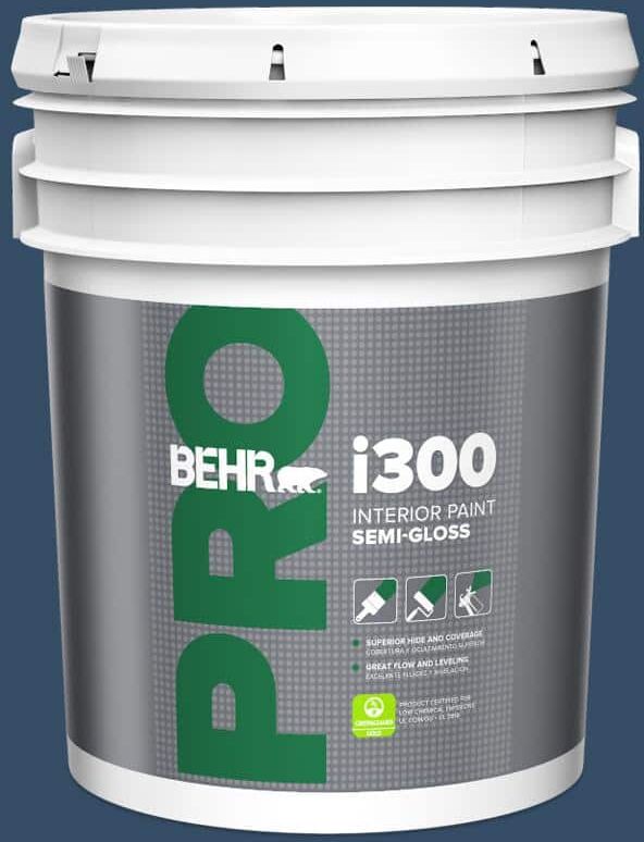 BEHR PRO 5 gal. #HDC-FL14-12 Rain Boots Semi-Gloss Interior Paint