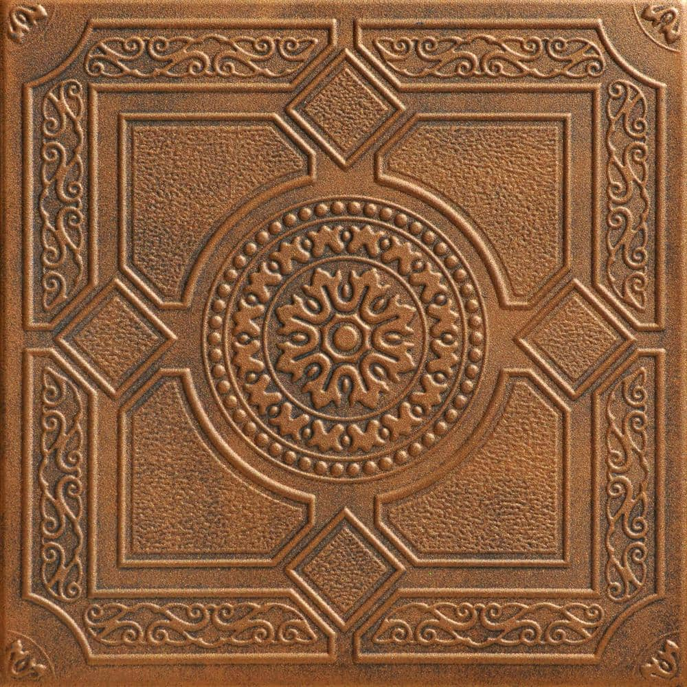 A La Maison Ceilings Kensington Garden Antique Bronze 1.6 ft. x 1.6 ft. Decorative Foam Glue Up Ceiling Tile (21.6 sq. ft./Case)