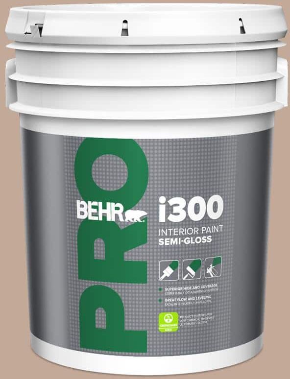 BEHR PRO 5 gal. #760B-4 Adobe Straw Semi-Gloss Interior Paint