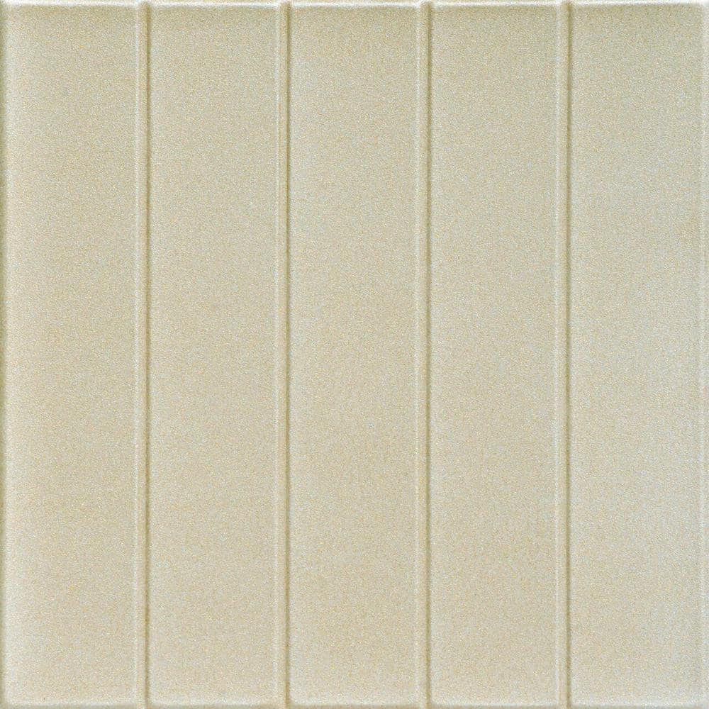 A La Maison Ceilings Bead Board Onyx Gold 1.6 ft. x 1.6 ft. Decorative Foam Glue Up Ceiling Tile (21.6 sq. ft./case)