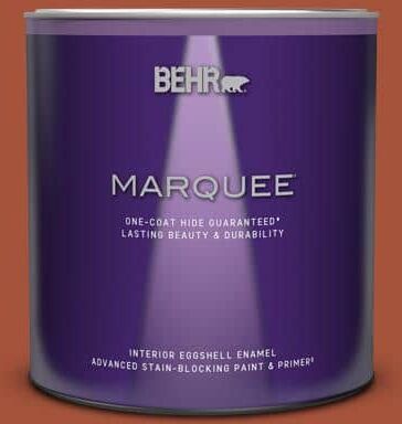 BEHR MARQUEE 1 qt. #S-H-210 New Penny Eggshell Enamel Interior Paint & Primer