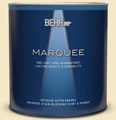 BEHR MARQUEE 1 qt. #M320-2 Rice Wine Satin Enamel Interior Paint & Primer