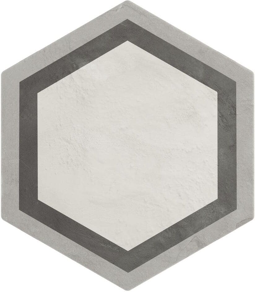 Ivy Hill Tile Dash Deco Sabbia Charcoal 8.5 in. x 9.84 in. Matte Hexagon Porcelain Floor and Wall Tile (12.66 sq. ft./Case)