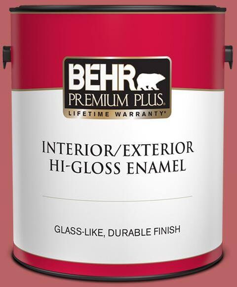 BEHR PREMIUM PLUS 1 gal. #150D-6 Strawberry Rhubarb Hi-Gloss Enamel Interior/Exterior Paint