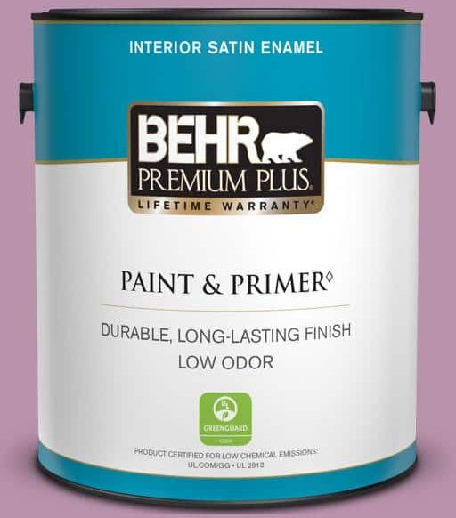 BEHR PREMIUM PLUS 1 gal. #680D-5 Bed of Roses Satin Enamel Low Odor Interior Paint & Primer