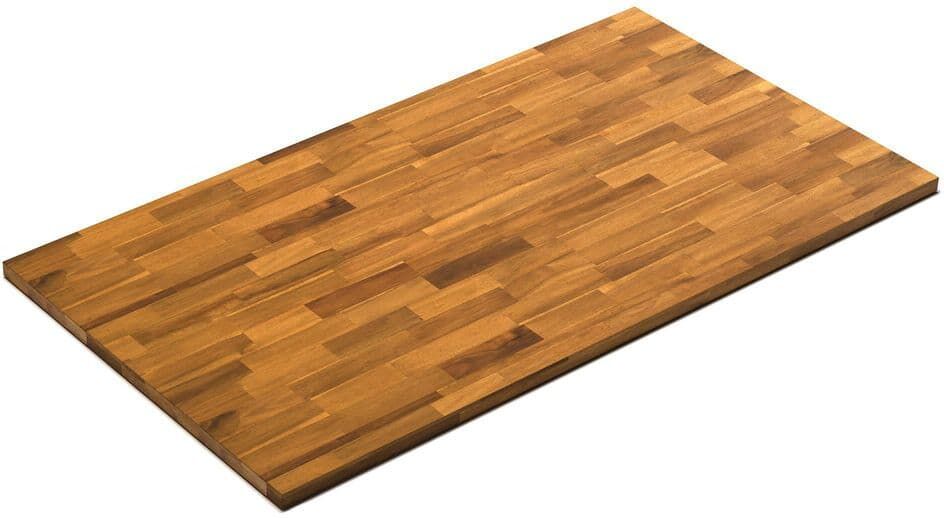 Interbuild 6.2 ft. L x 40 in. D, Acacia Butcher Block Island Countertop in Golden Teak with Square Edge