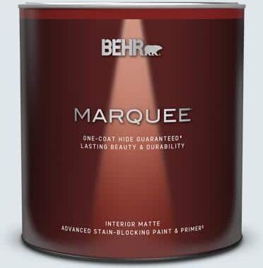 BEHR MARQUEE 1 qt. #570E-1 Glass Bead Matte Interior Paint & Primer