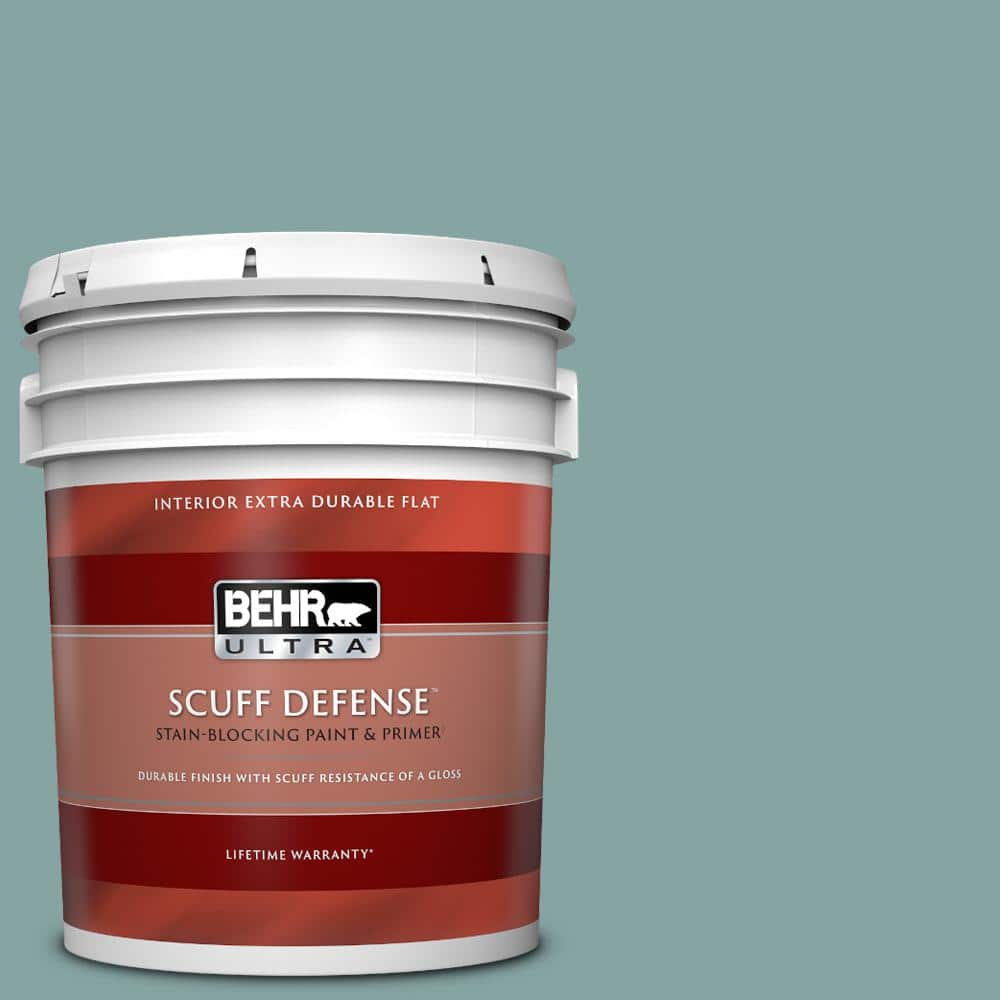 BEHR ULTRA 5 gal. #PPU13-08 Venus Teal Extra Durable Flat Interior Paint & Primer