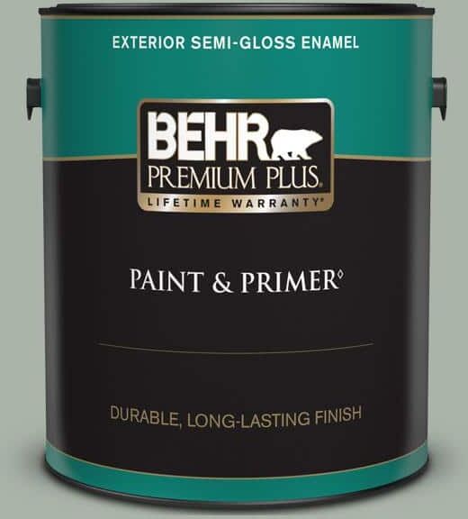 BEHR PREMIUM PLUS 1 gal. #BXC-38 Alpine Air Semi-Gloss Enamel Exterior Paint & Primer