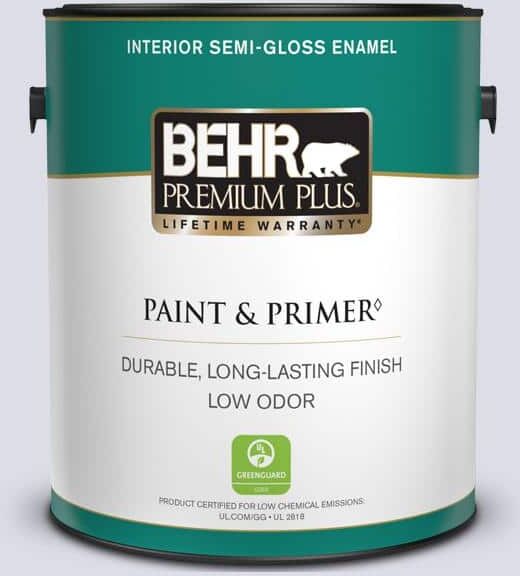 BEHR PREMIUM PLUS 1 gal. #640C-1 Hosta Flower Semi-Gloss Enamel Low Odor Interior Paint & Primer