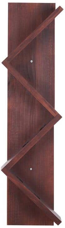 35.5 in. X 9 in. Wood Vertical Z-Wine Rackwall-Mounted Solid Wine Rack for Living Room, Kitchen, Walnut