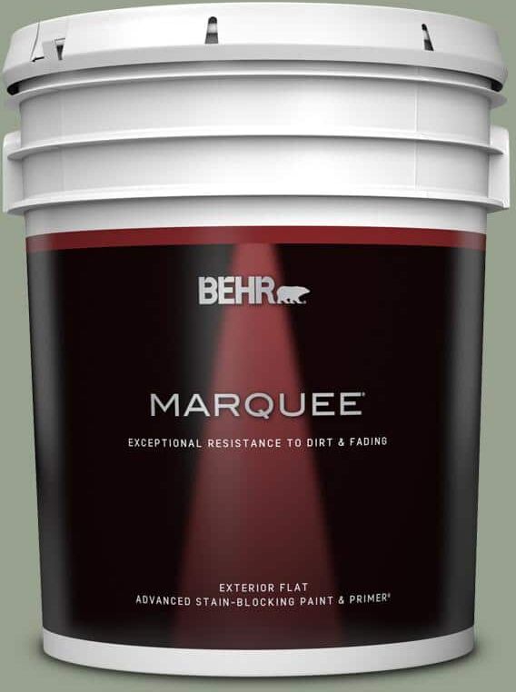 BEHR MARQUEE 5 gal. #N390-4 Bitter Sage Flat Exterior Paint & Primer