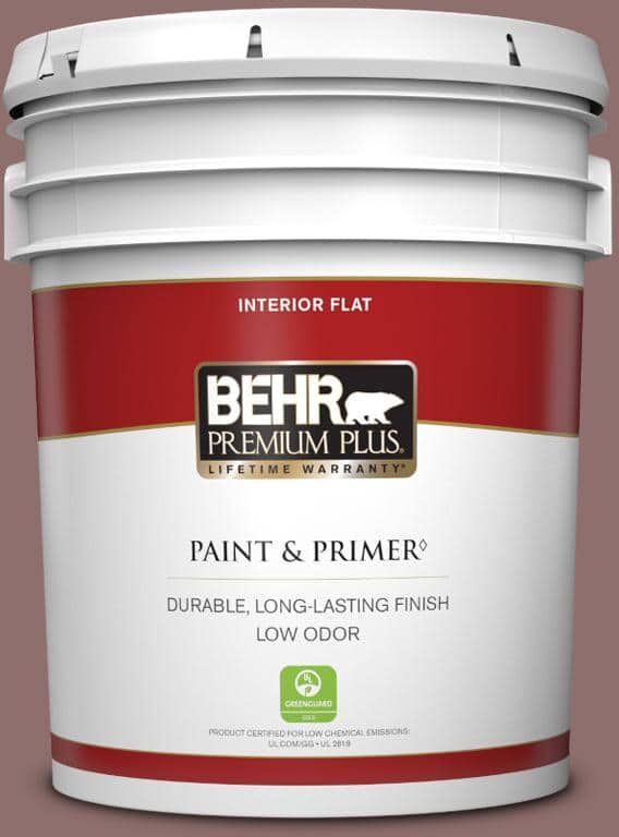 BEHR PREMIUM PLUS 5 gal. #MQ1-47 Touch of Class Flat Low Odor Interior Paint & Primer