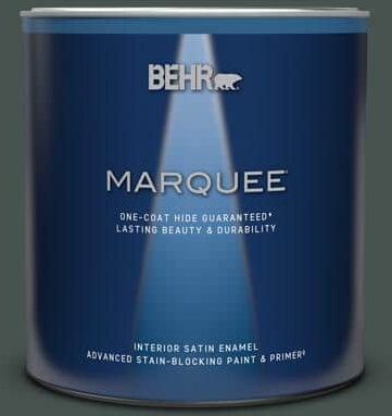 BEHR MARQUEE 1 qt. Home Decorators Collection #HDC-WR16-05 Evergreen Field Satin Enamel Interior Paint & Primer