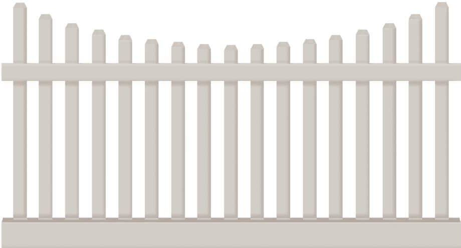 Weatherables Hampshire 4 ft. H x 6 ft. W Tan Vinyl Picket Fence Panel Kit