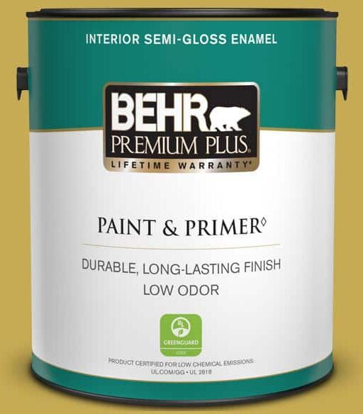 BEHR PREMIUM PLUS 1 gal. #380D-6 Leapfrog Semi-Gloss Enamel Low Odor Interior Paint & Primer