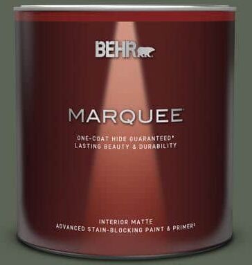 BEHR MARQUEE 1 qt. #T13-16 Pine Cone Pass Matte Interior Paint & Primer