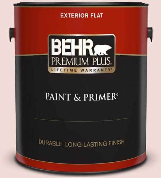 BEHR PREMIUM PLUS 1 gal. #BIC-05 Shabby Chic Pink Flat Exterior Paint & Primer