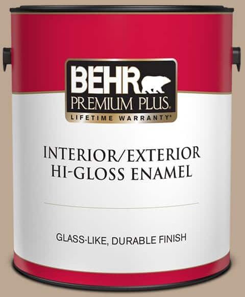 BEHR PREMIUM PLUS 1 gal. #700D-4 Brown Teepee Hi-Gloss Enamel Interior/Exterior Paint