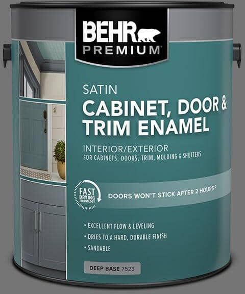 BEHR PREMIUM 1 gal. #N520-5 Iron Mountain Satin Enamel Interior/Exterior Cabinet, Door & Trim Paint