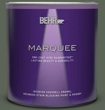 BEHR MARQUEE 1 qt. #T13-16 Pine Cone Pass Eggshell Enamel Interior Paint & Primer